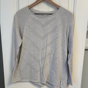 Women’s Prana Light Gray sweater. Size Large